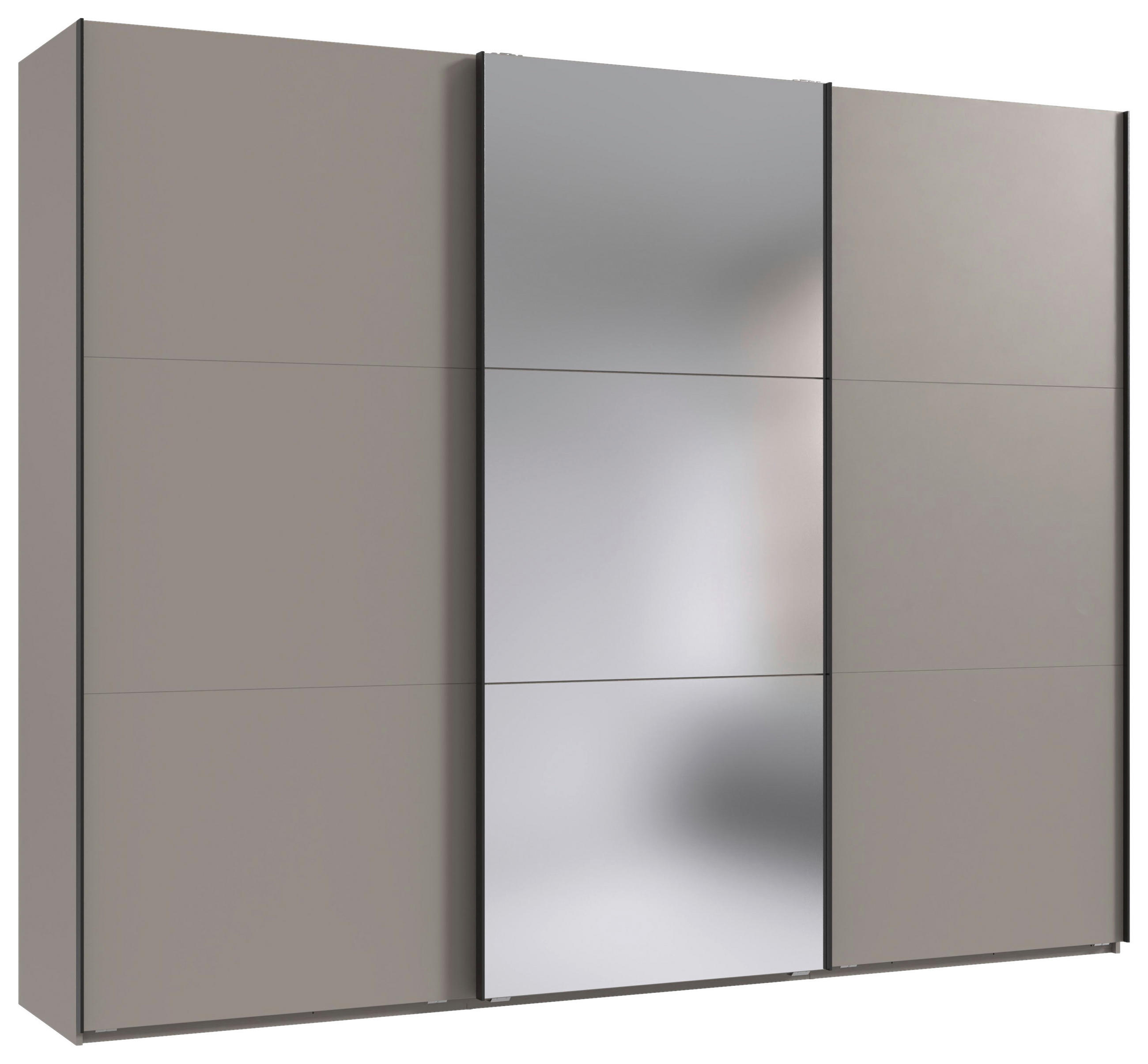 SCHWEBETÜRENSCHRANK  in Sahara  - Schwarz/Sahara, MODERN, Glas/Holzwerkstoff (300/216/65cm) - MID.YOU