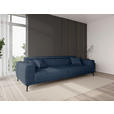 BIGSOFA Webstoff Dunkelblau  - Schwarz/Dunkelblau, KONVENTIONELL, Textil/Metall (280/80/110cm) - Carryhome