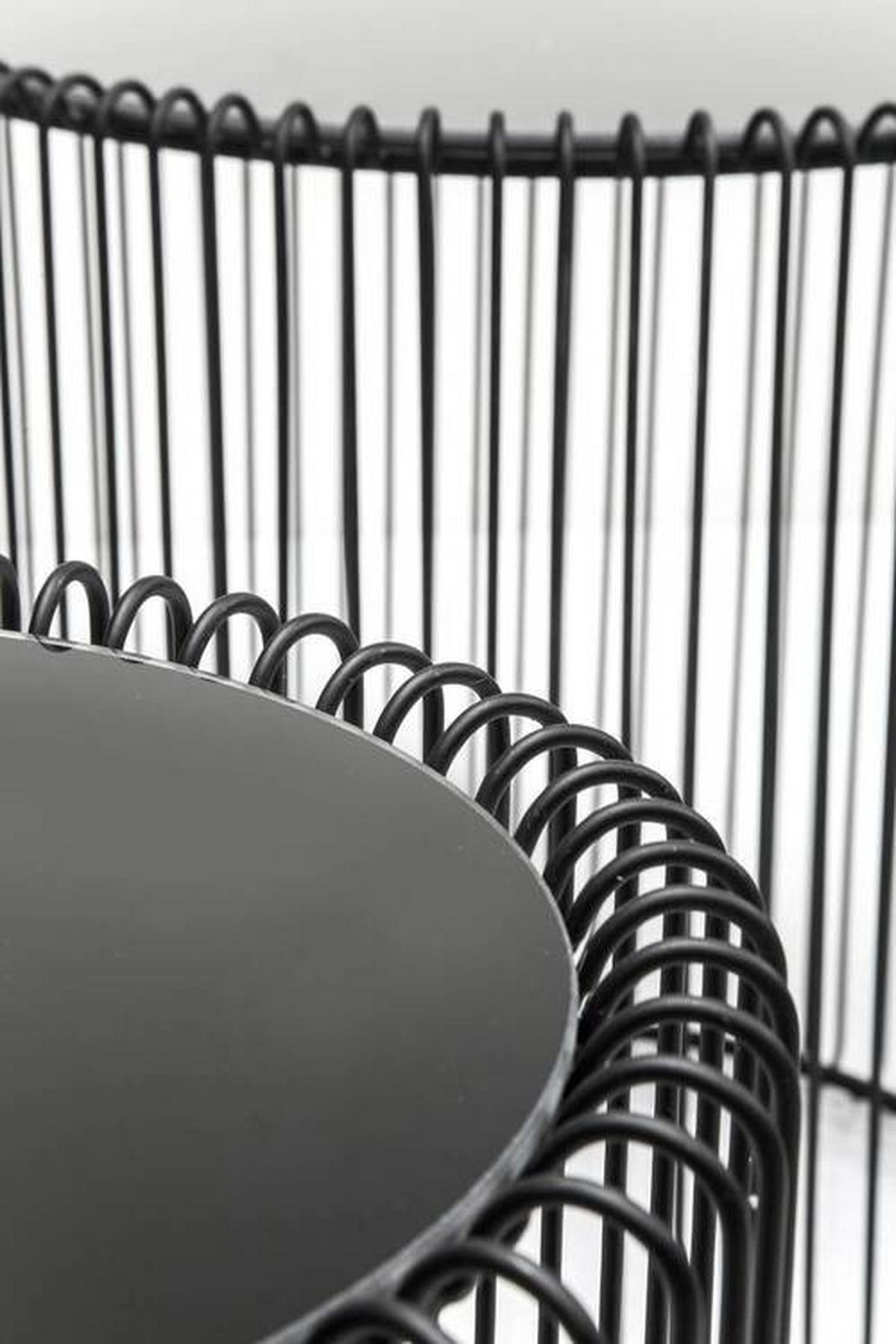 BEISTELLTISCHSET in Metall, Glas 32,5-44/32,5-44/42,5-45 cm  - Schwarz, Design, Glas/Metall (32,5-44/32,5-44/42,5-45cm) - Ambia Home