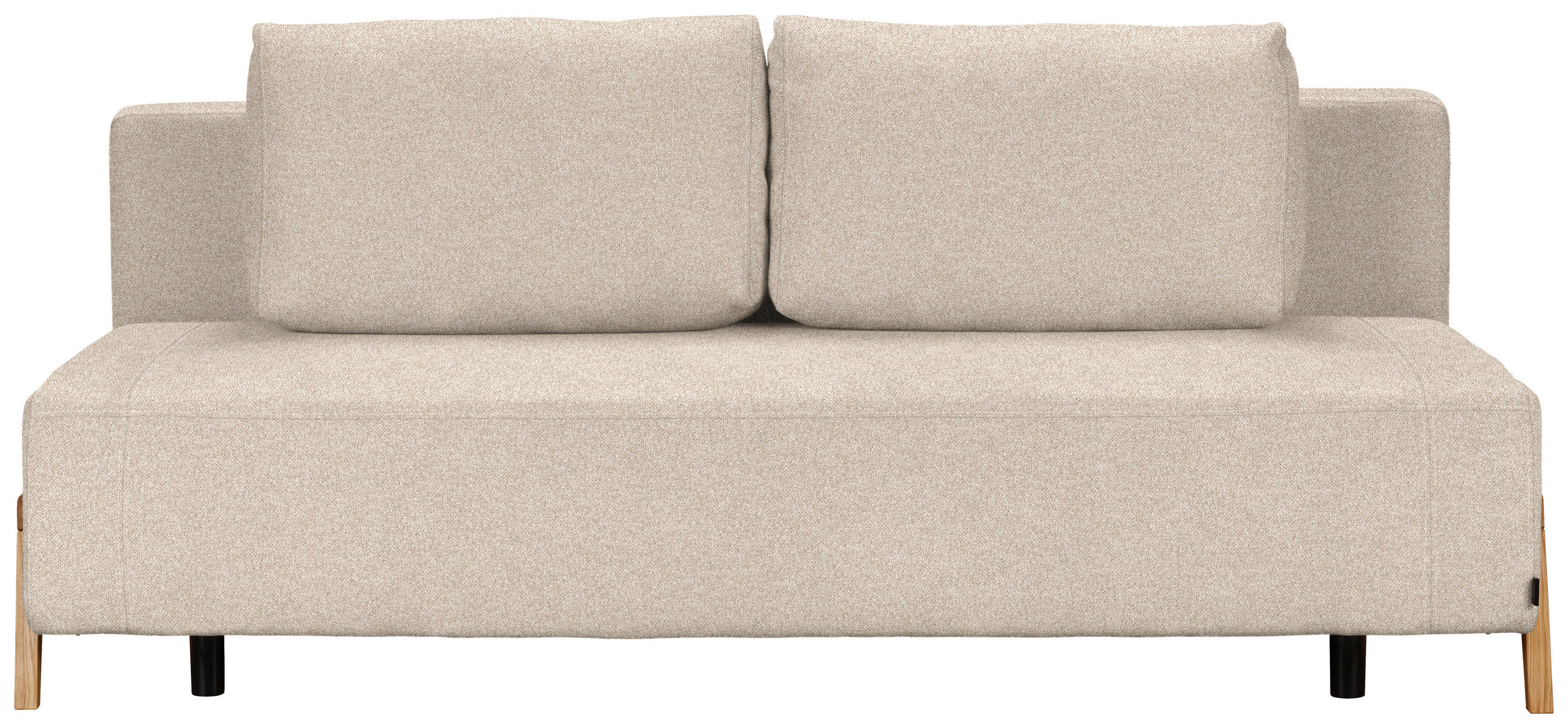 SCHLAFSOFA Bouclé Beige  - Beige/Naturfarben, Design, Holz/Textil (211/88/102cm) - Niels Andersson