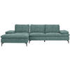 ECKSOFA in Velours Opal  - Opal/Schwarz, Design, Textil/Metall (179/301cm) - Chilliano