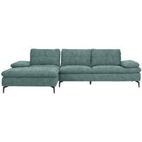 ECKSOFA in Velours Opal  - Opal/Schwarz, Design, Textil/Metall (179/301cm) - Chilliano