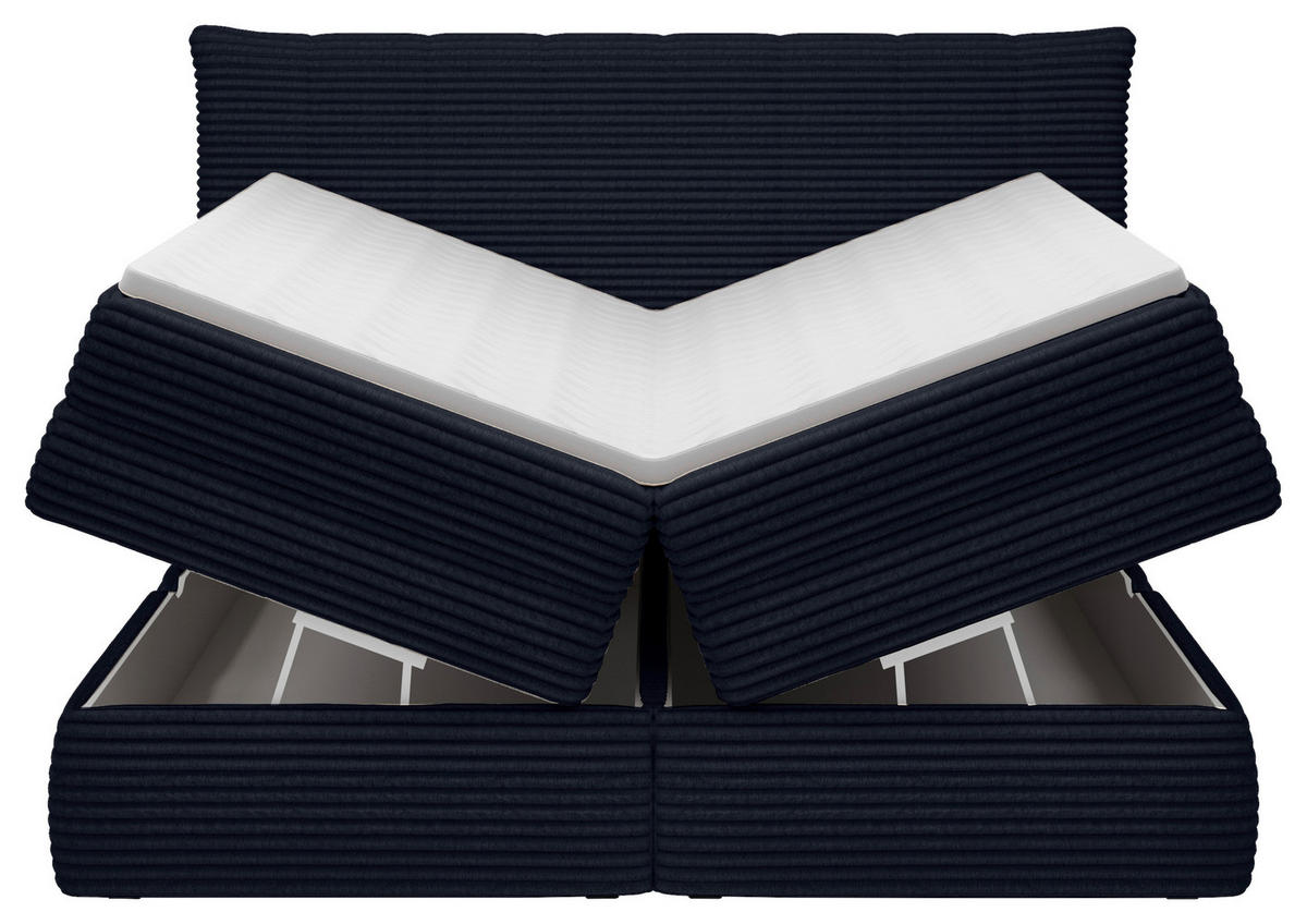 BOXSPRINGBETT 180/200 cm  in Schwarz  - Schwarz, Design, Kunststoff/Textil (180/200cm) - Chameo