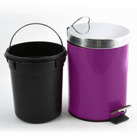 TRETEIMER 3 L  - Violett/Schwarz, Basics, Kunststoff/Metall (17/25cm) - MSV