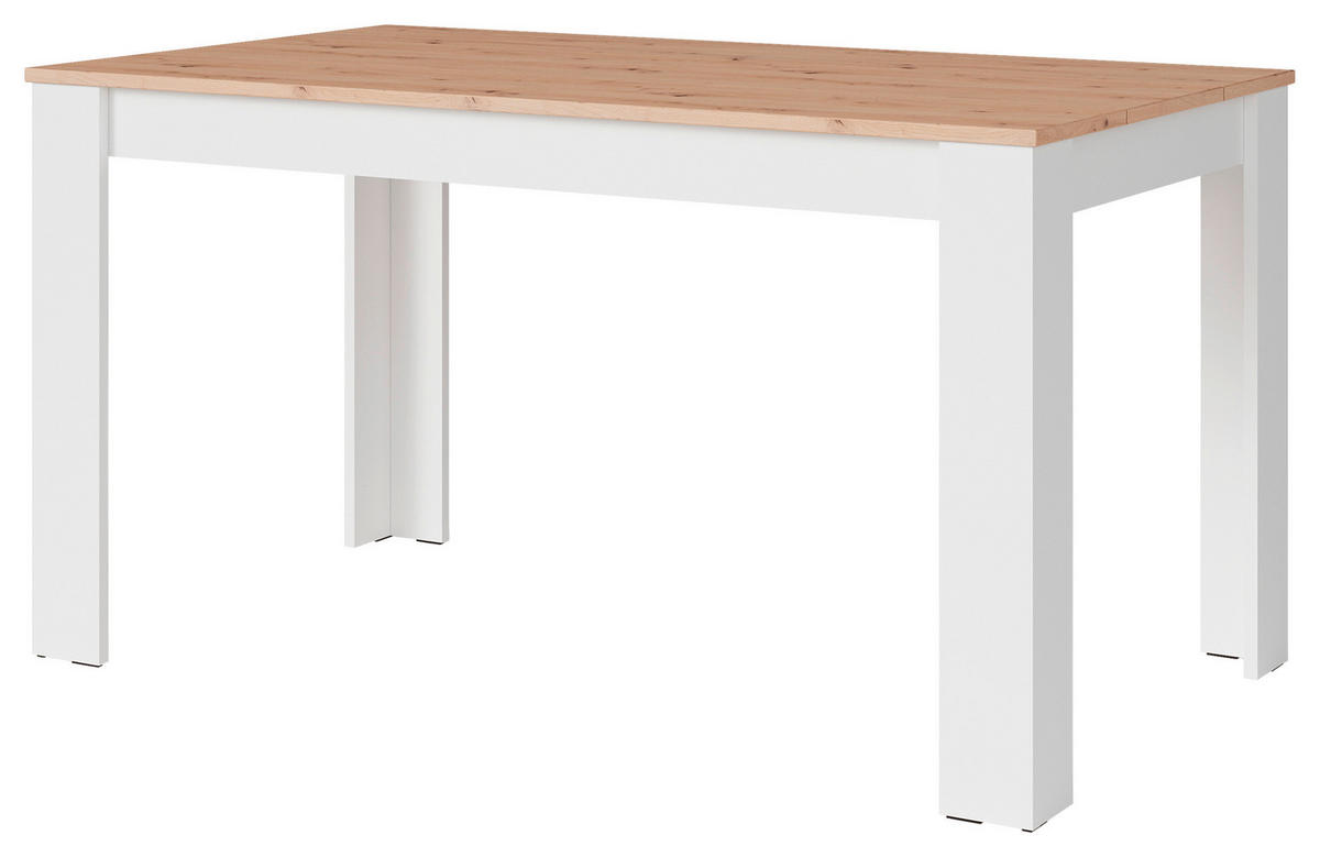 ESSTISCH rechteckig Weiß, Eiche Artisan  - Weiß/Eiche Artisan, LIFESTYLE, Holzwerkstoff (140/75/80cm) - MID.YOU