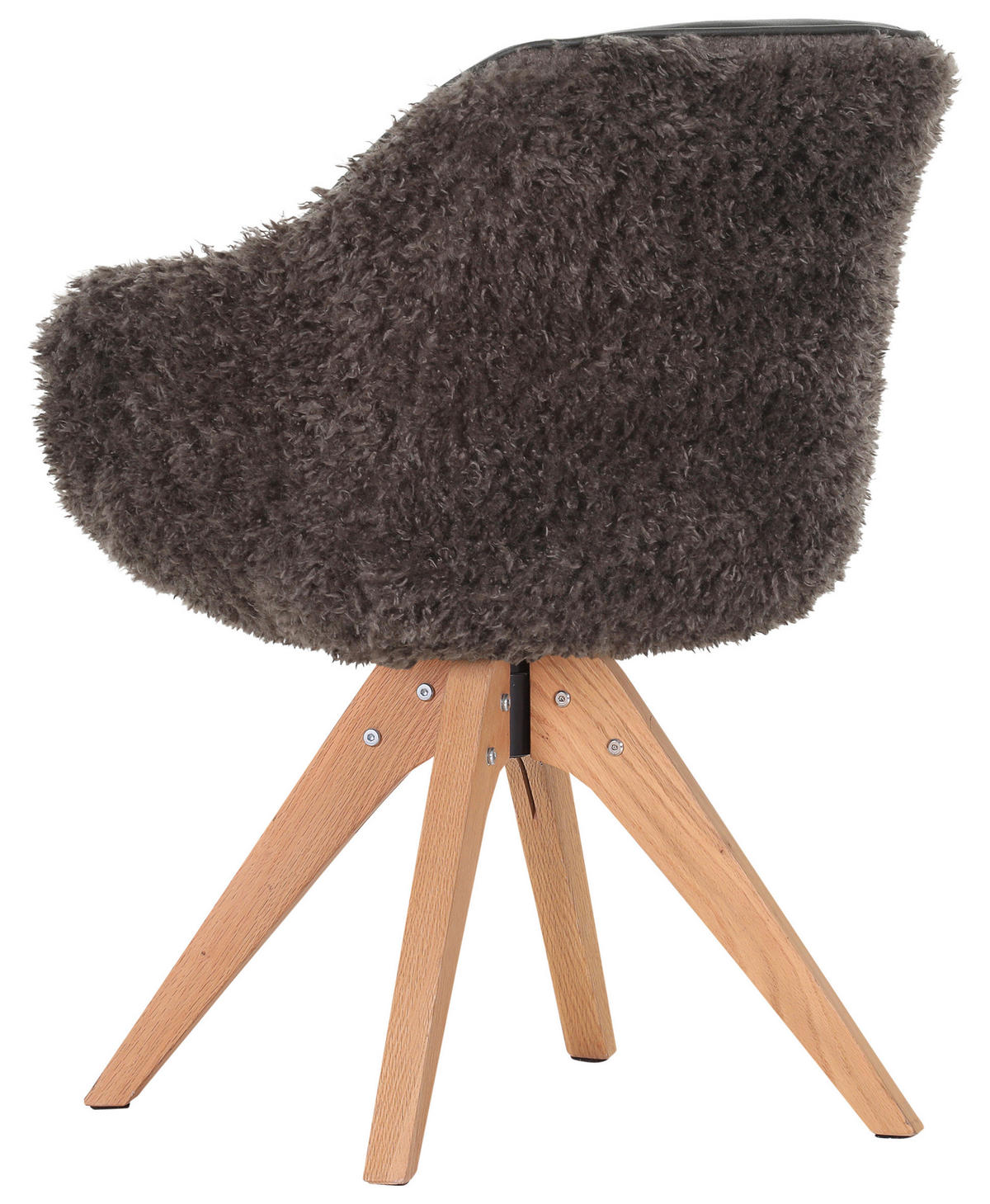 ŽIDLE S PODRUČKAMI, vzhled kůže, plyš, hnědá - přírodní barvy/hnědá, Trend, dřevo/textil (60/83/65cm) - Landscape