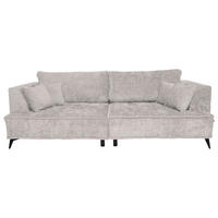 BIGSOFA Chenille Hellgrau  - Hellgrau/Schwarz, Design, Textil/Metall (250/90/120cm) - home24