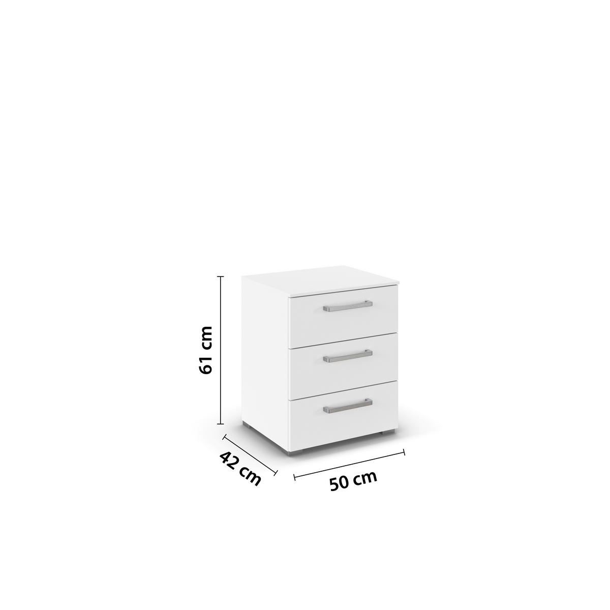 NACHTSCHRANK 50/61/42 cm  - Edelstahlfarben/Alufarben, Basics, Holzwerkstoff/Kunststoff (50/61/42cm) - Xora