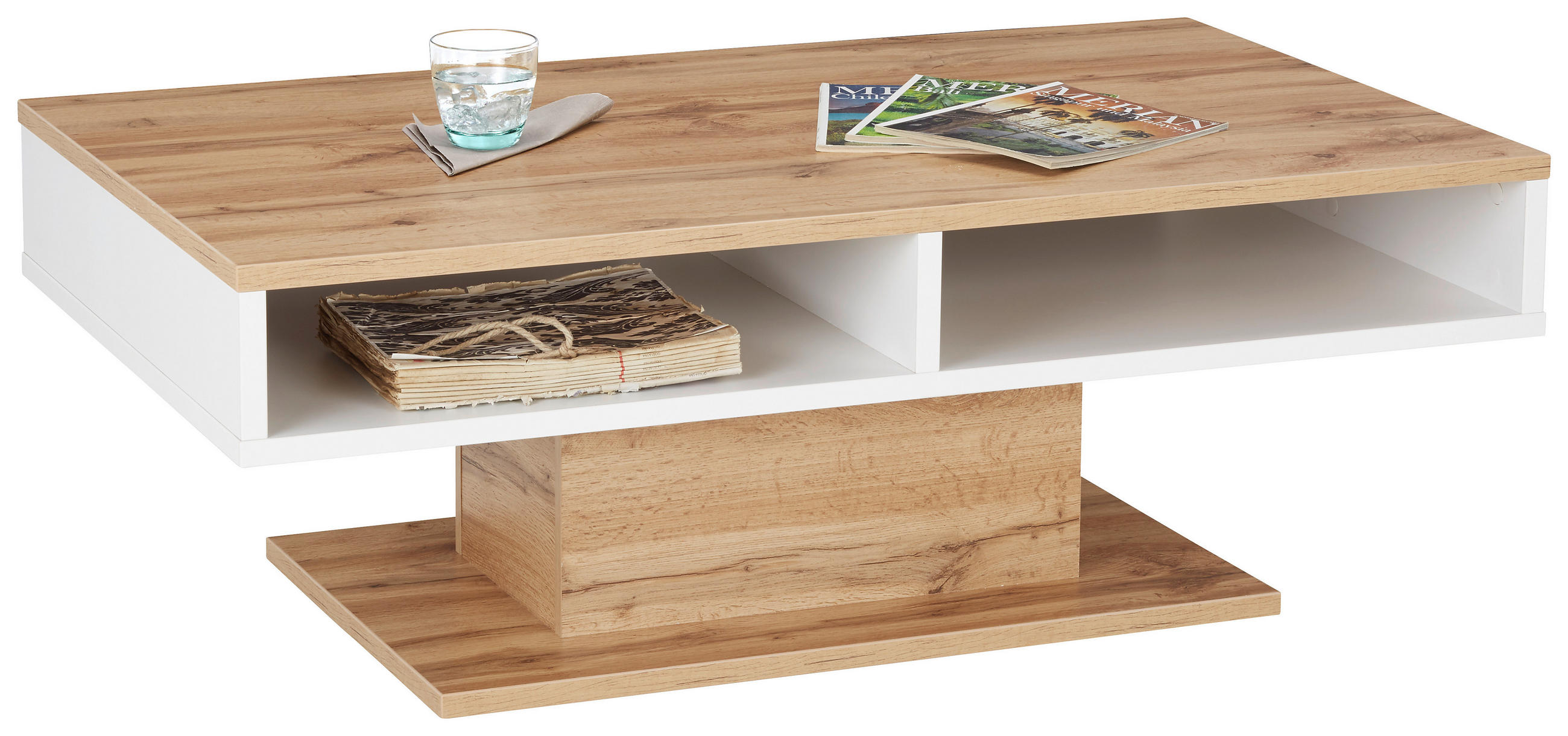 KLUB STOČIĆ  bela, boja hrasta  - boja hrasta/bela, Moderno, pločasti materijal (120/70/43cm) - Hom`in
