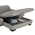 ECKSOFA in Webstoff Grau  - Schwarz/Grau, Design, Textil/Metall (265/180cm) - Carryhome