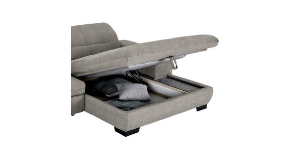 ECKSOFA in Webstoff Grau  - Schwarz/Grau, Design, Textil/Metall (265/180cm) - Carryhome