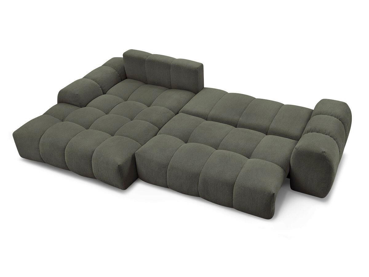 ECKSCHLAFSOFA EVEREST  mit Rücken echt, Armteil links, Armteil rechts Flachgewebe Grün  - Schwarz/Grün, MODERN, Kunststoff/Textil (180/318cm) - Livetastic