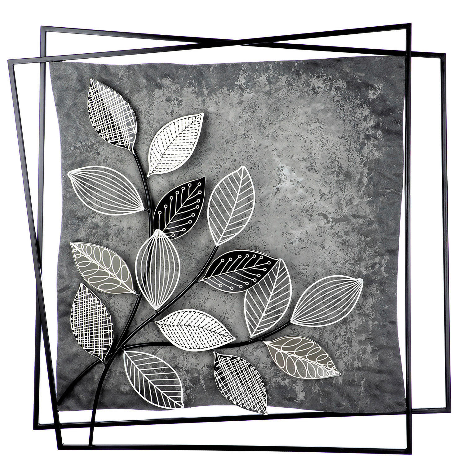 METALLBILD Bäume  - Schwarz/Grau, LIFESTYLE, Metall (77/77/4,5cm)