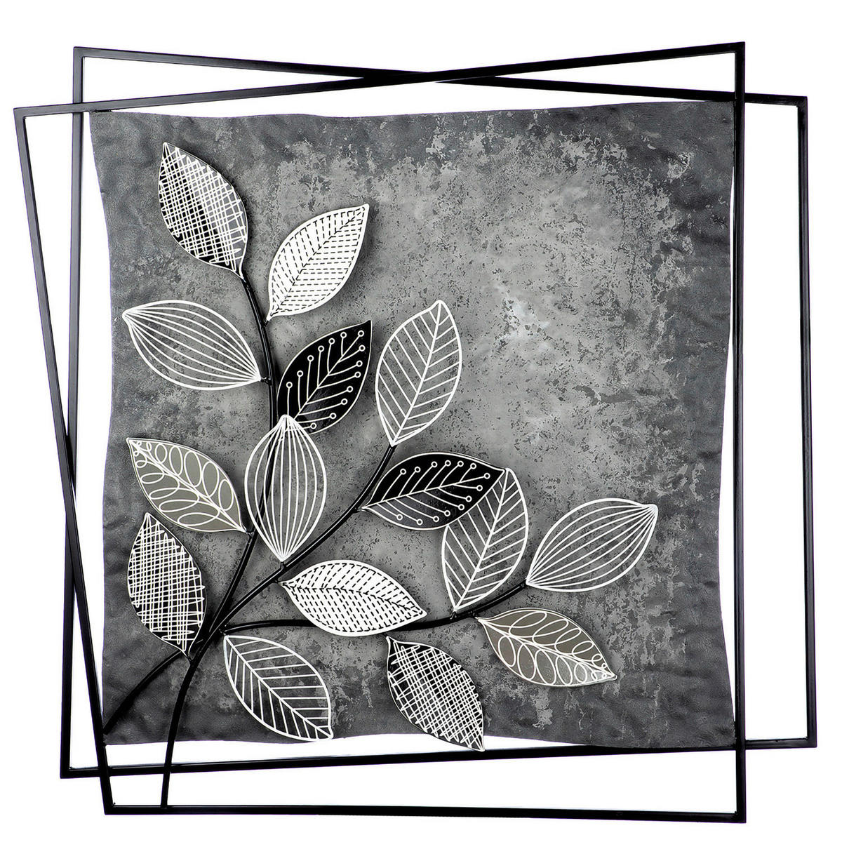 METALLBILD Bäume  - Schwarz/Grau, LIFESTYLE, Metall (77/77/4,5cm)