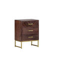KOMMODE in 45/60/33 cm - Goldfarben/Braun, Trend, Holz/Metall (45/60/33cm) - Landscape