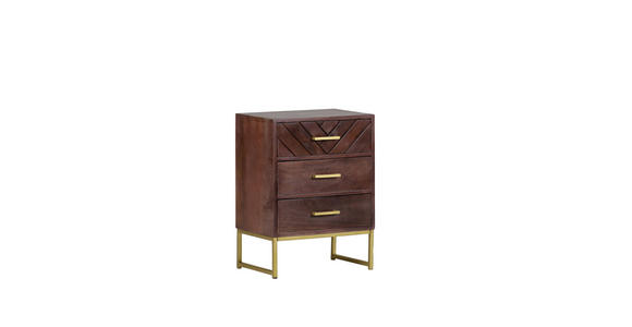 KOMMODE in 45/60/33 cm - Goldfarben/Braun, Trend, Holz/Metall (45/60/33cm) - Landscape