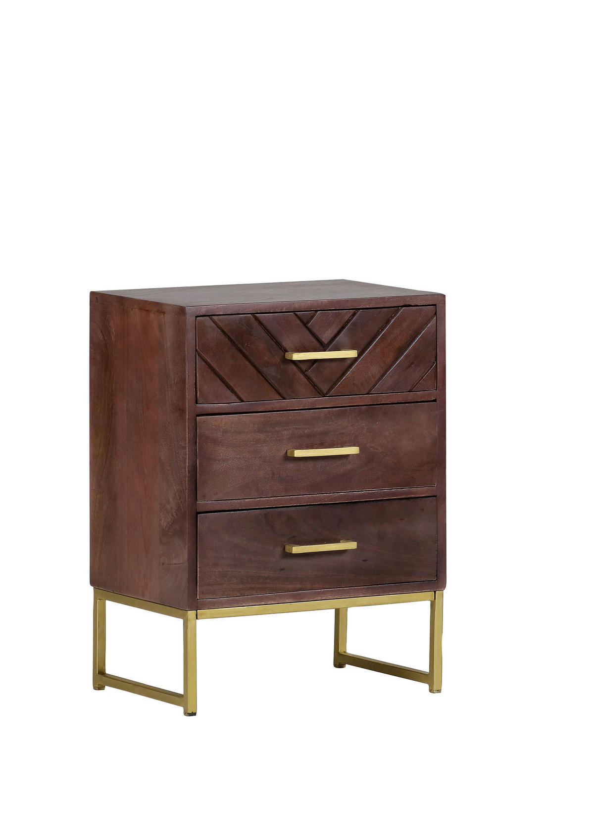 KOMMODE  in 45/60/33 cm  - Goldfarben/Braun, Trend, Holz/Metall (45/60/33cm) - Landscape