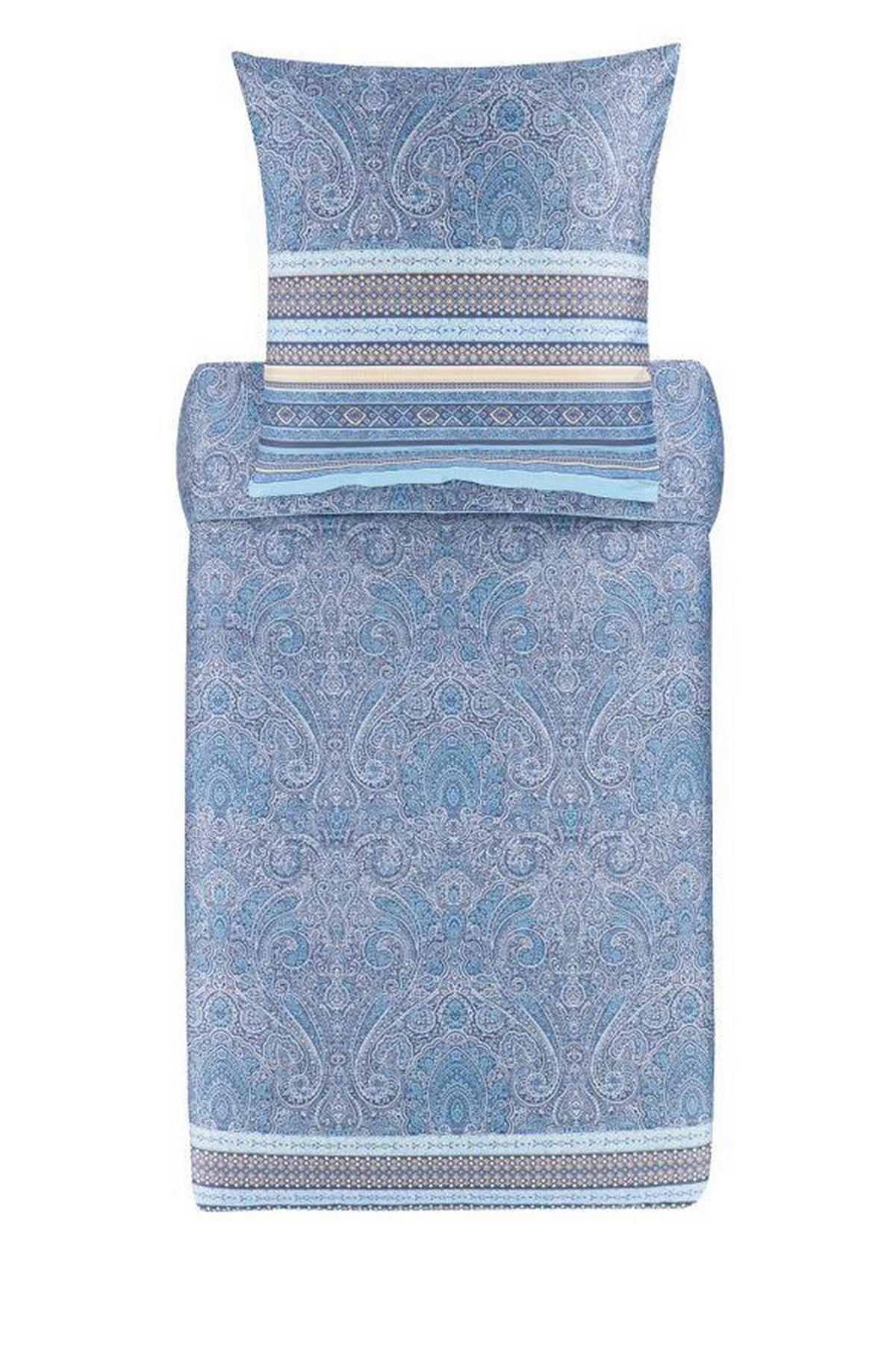 BETTWÄSCHE Maser Satin 200/200 cm  - Blau, Basics, Textil (200/200cm) - Bassetti