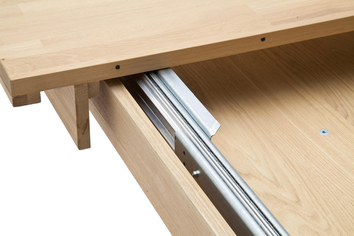 ESSTISCH Balkeneiche massiv rechteckig Grau, Eiche Bianco  - Eiche Bianco/Grau, Design, Holz/Holzwerkstoff (180-230/100/77cm) - Livetastic