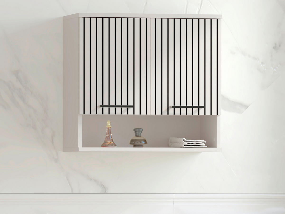 HÄNGESCHRANK 60/56/30 cm  - Kaschmir/Schwarz, Trend, Holzwerkstoff/Metall (60/56/30cm) - Respekta