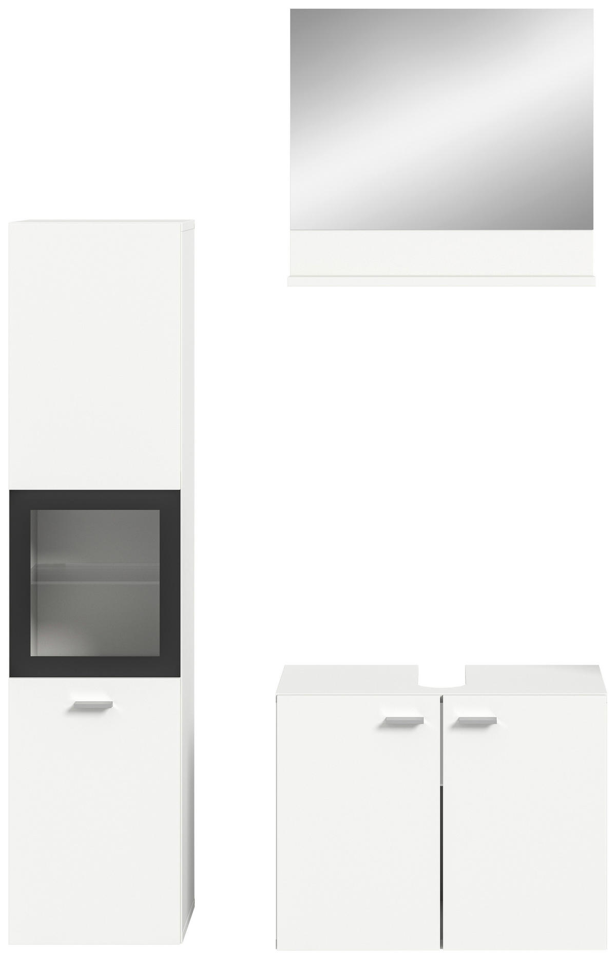 KÚPEĽŇA biela  - biela/strieborná, Modern, kompozitné drevo/plast (87cm) - MID.YOU