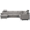 SOFFA i mikrofiber ecru  - aluminiumfärg/ecru, Klassisk, metall/textil (173/330/262cm) - Beldomo System