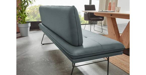 SITZBANK in Metall, Textil Schwarz, Graublau  - Graublau/Schwarz, Design, Textil/Metall (195/87/65cm) - Dieter Knoll