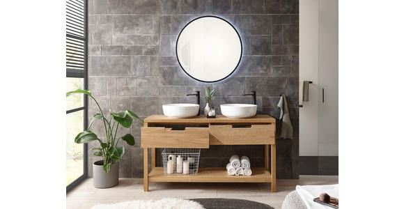 WASCHBECKENUNTERSCHRANK 140/80/45 cm  - Eichefarben, Natur, Holz (140/80/45cm) - Linea Natura