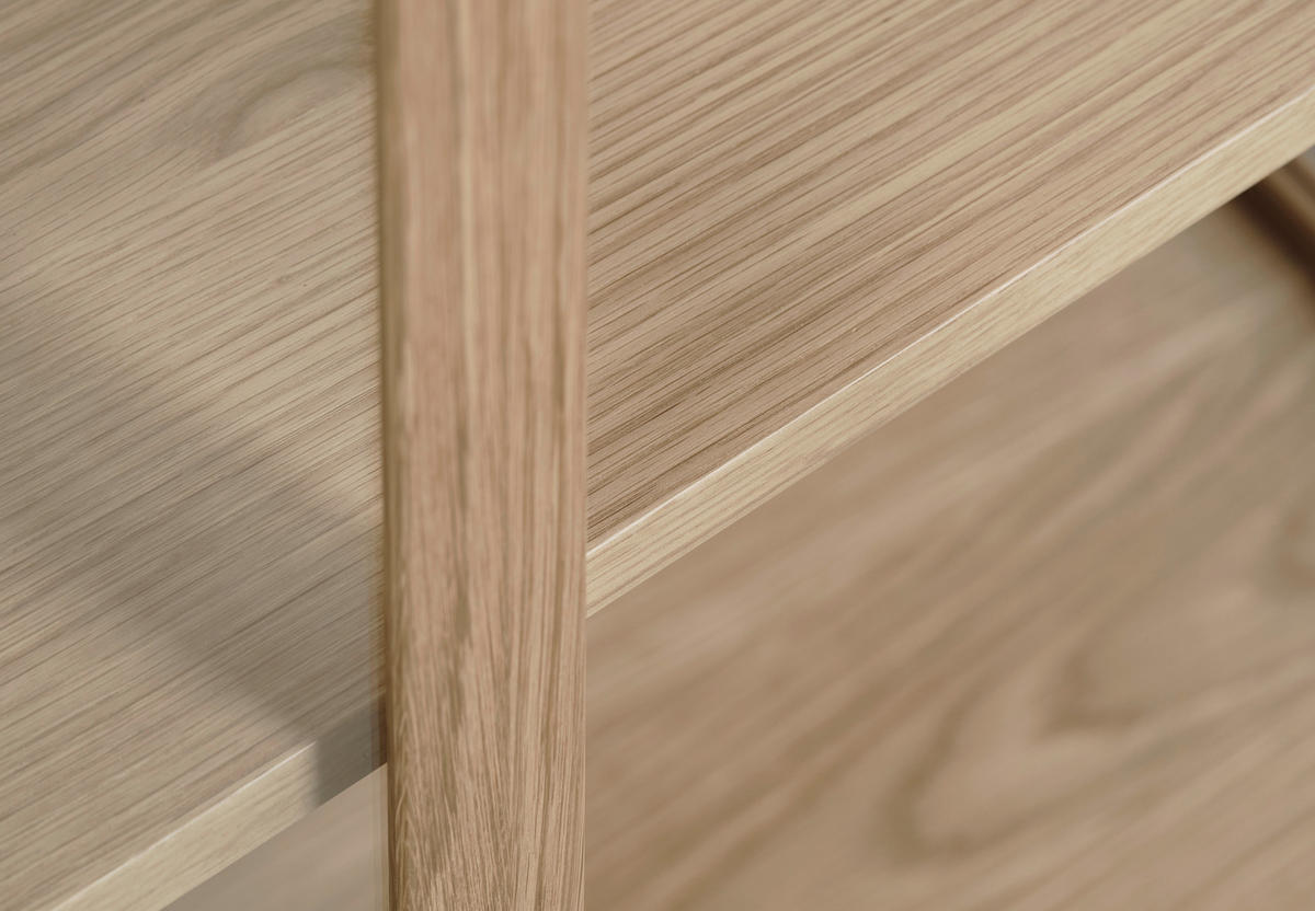 VITRINE in massiv, teilmassiv Eiche Eichefarben  - Eichefarben, Basics, Glas/Holz (90/190/40cm) - Boxxx