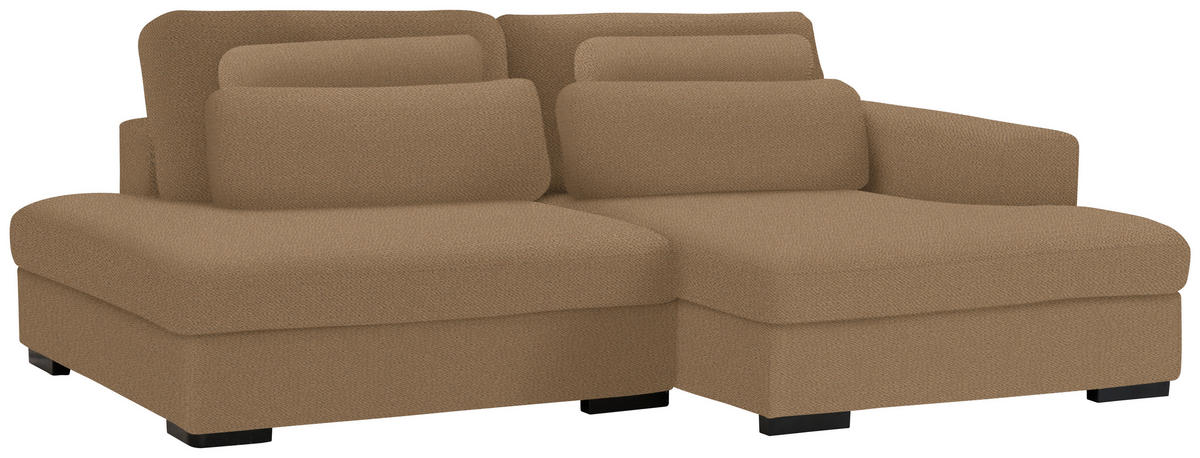 ECKSOFA in Chenille Rostfarben  - Rostfarben/Schwarz, Design, Kunststoff/Textil (223/158cm) - Lomoco
