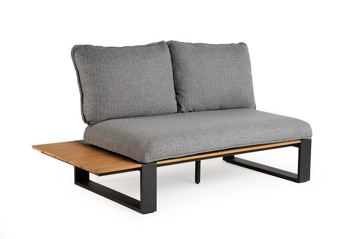 LOUNGEGARNITUR 4-teilig  - Dunkelgrau/Anthrazit, Basics, Holz/Textil (247/247cm) - Tierra Outdoor
