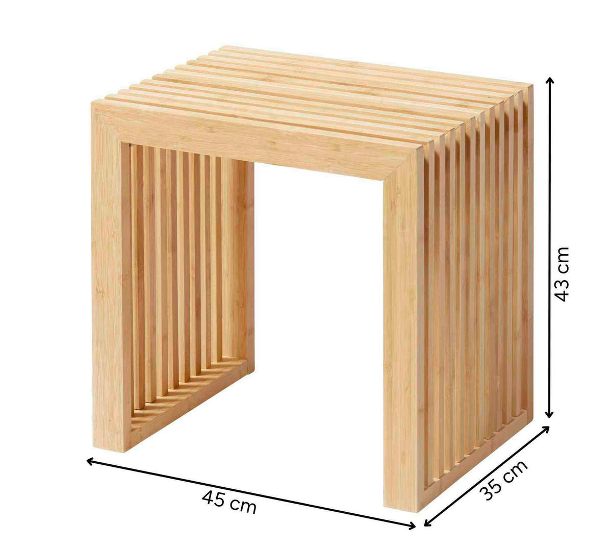 HOCKER in Holz Beigebraun  - Beigebraun, KONVENTIONELL, Holz (45/43/35cm) - MID.YOU
