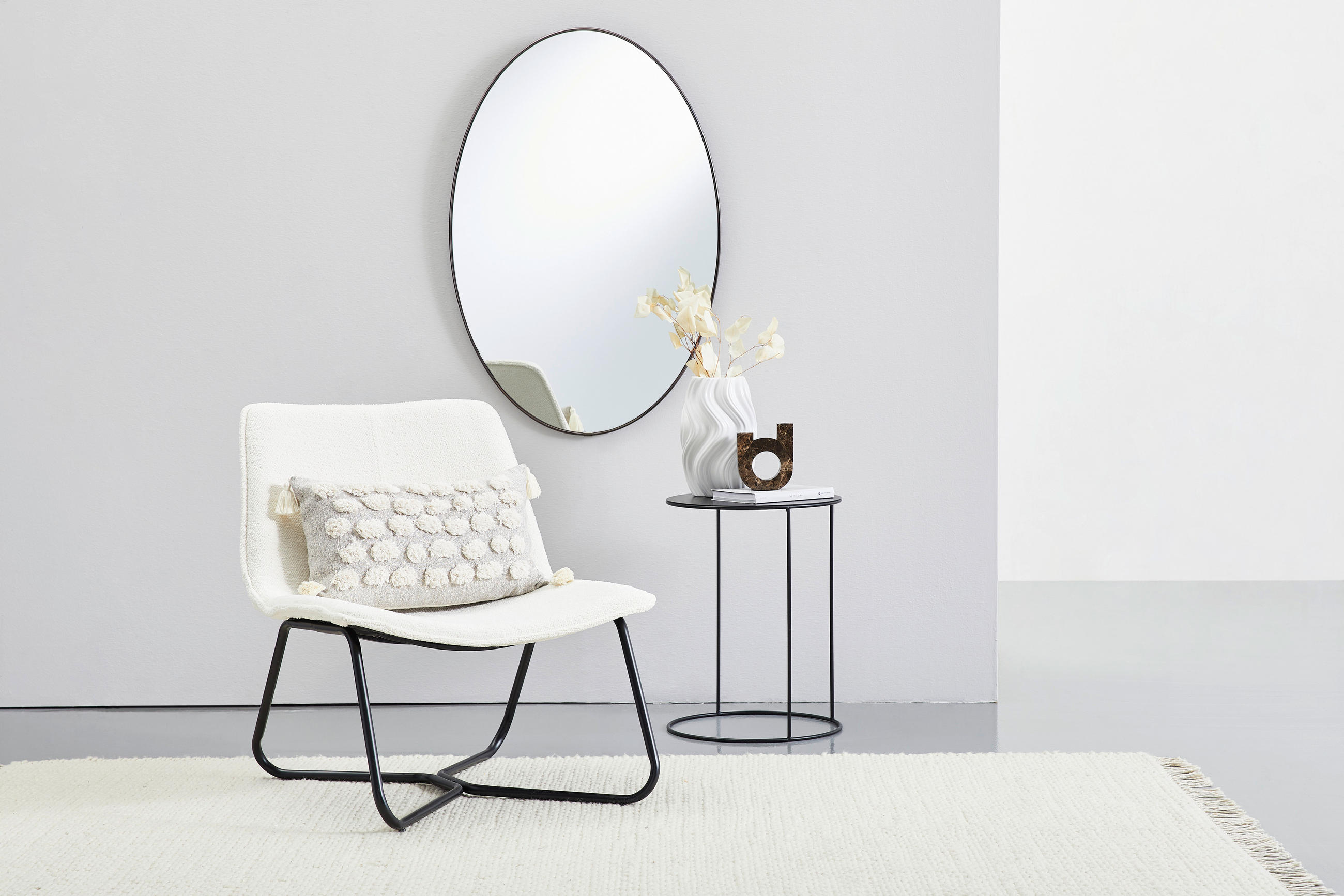 SESSEL in Mikrofaser Creme, Schwarz - Creme/Schwarz, Design, Holz/Textil (65/71/73cm) - MID.YOU