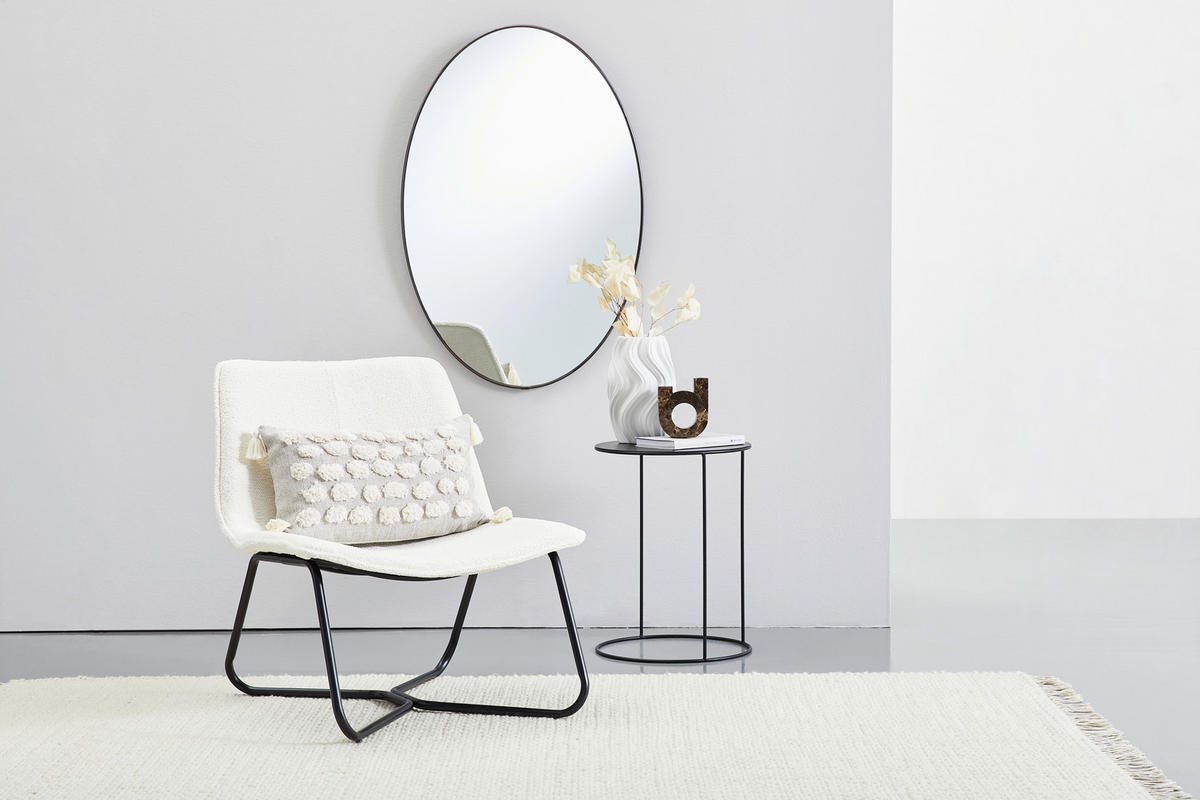 KŘESLO, dřevo, kov, textil, černá, krémová - černá/krémová, Design, kov/dřevo (65/71/73cm) - MID.YOU