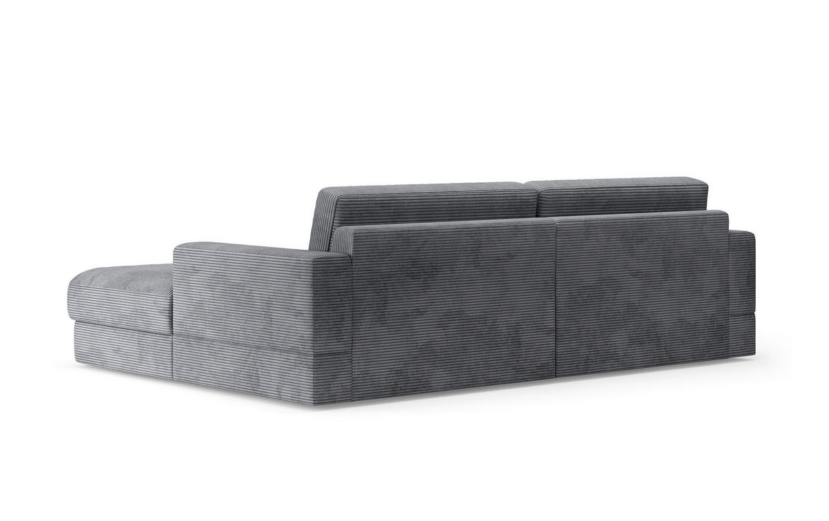 ECKSOFA FABIO E in Cord Grau  264/196 cm  - Schwarz/Grau, MODERN, Kunststoff/Textil (264/196cm) - Sit & More