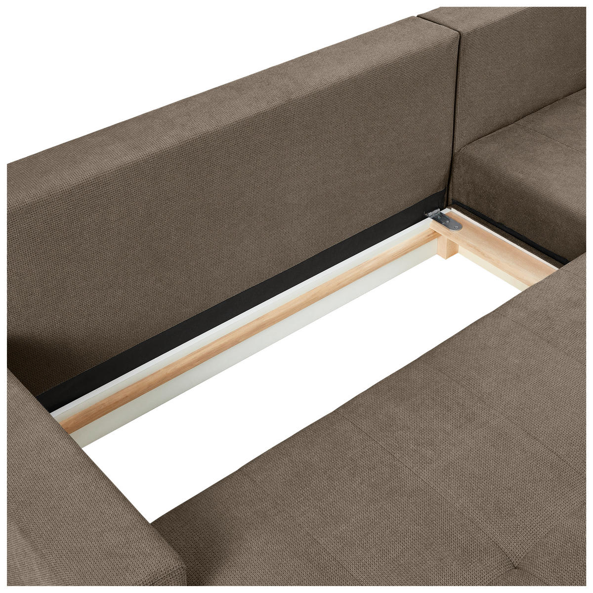 ECKSOFA in Webstoff Braun  - Schwarz/Braun, Konventionell, Kunststoff/Textil (157/231cm) - P & B