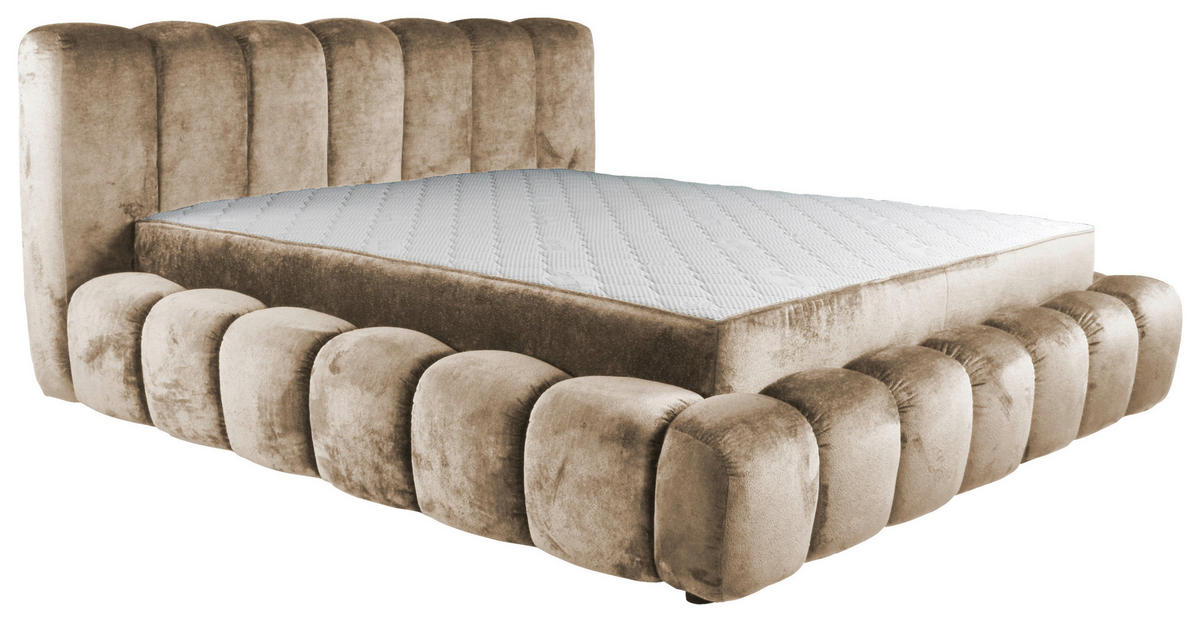POLSTERBETT 180/200 cm  in Beige  - Beige/Schwarz, Trend, Kunststoff/Textil (180/200cm) - Esposa
