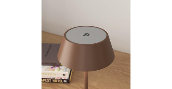 AKKU-TISCHLEUCHTE 11/30 cm  - Taupe/Schwarz, Design, Kunststoff/Metall (11/30cm) - Novel