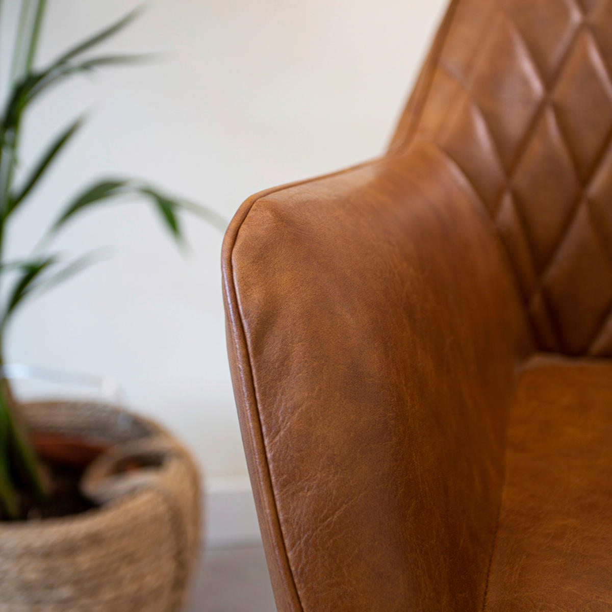 STUHL-SET 2 Stück gastro- und objekttauglich Lederlook  - Cognac/Schwarz, KONVENTIONELL, Textil/Metall (62/83/60cm) - MID.YOU