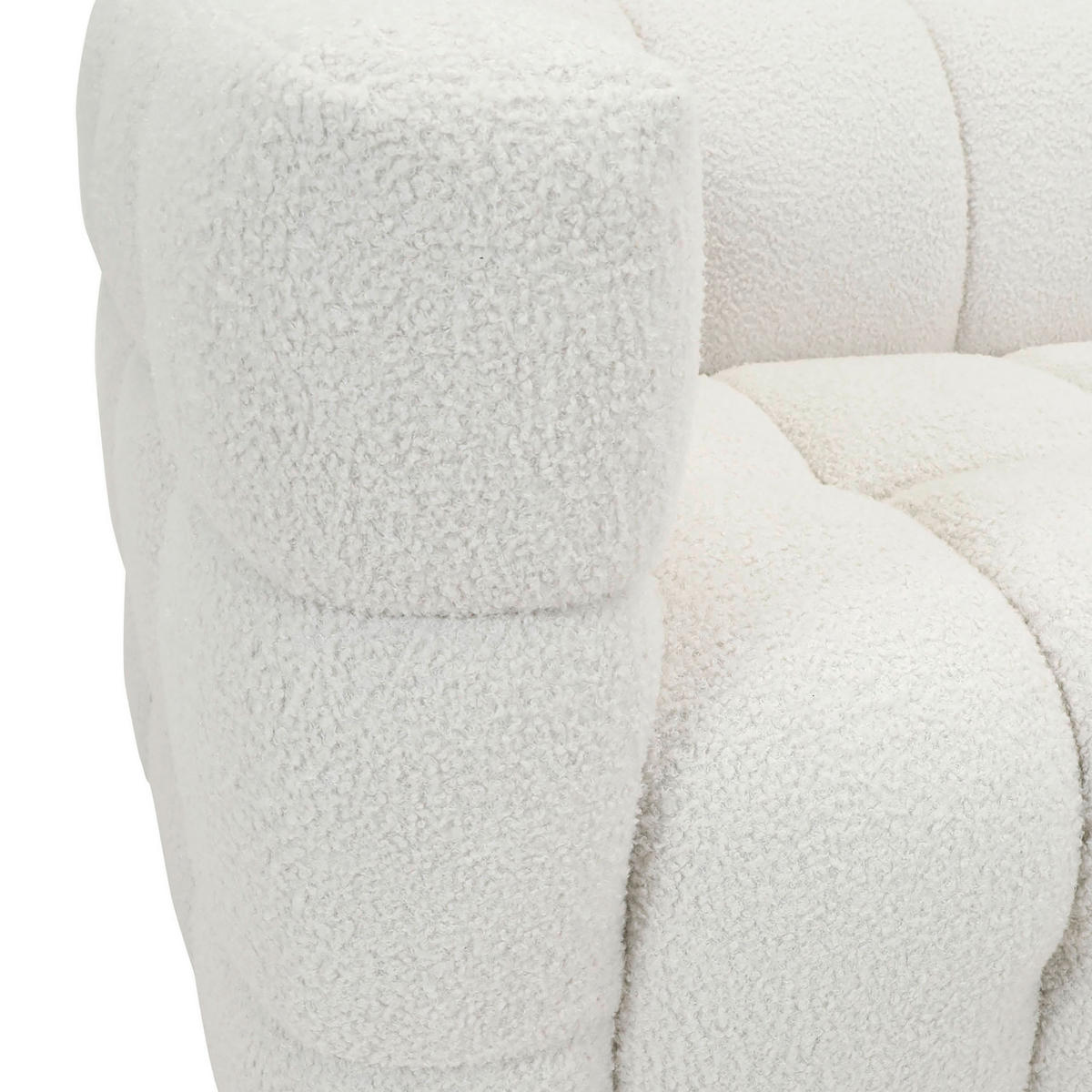 SOFA in Flachgewebe Weiss  - Weiss/Schwarz, Trend, Kunststoff/Textil (177/67/86cm)