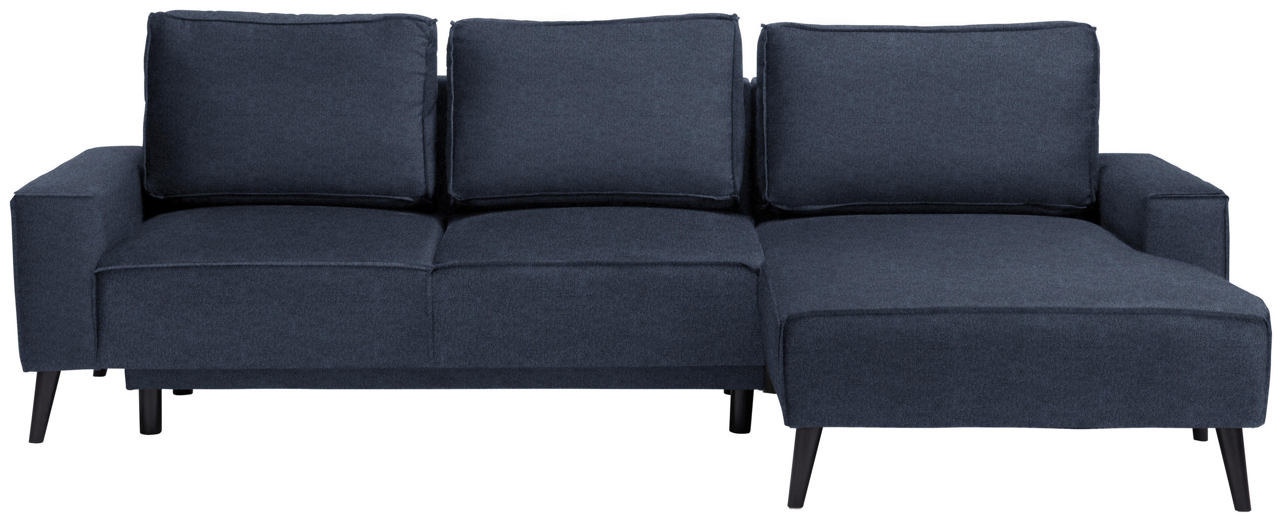 ECKSOFA in Velours Blau  - Blau/Schwarz, Basics, Holz/Textil (260/161cm) - Carryhome