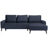 ECKSOFA in Velours Blau  - Blau/Schwarz, Basics, Holz/Textil (260/161cm) - Carryhome