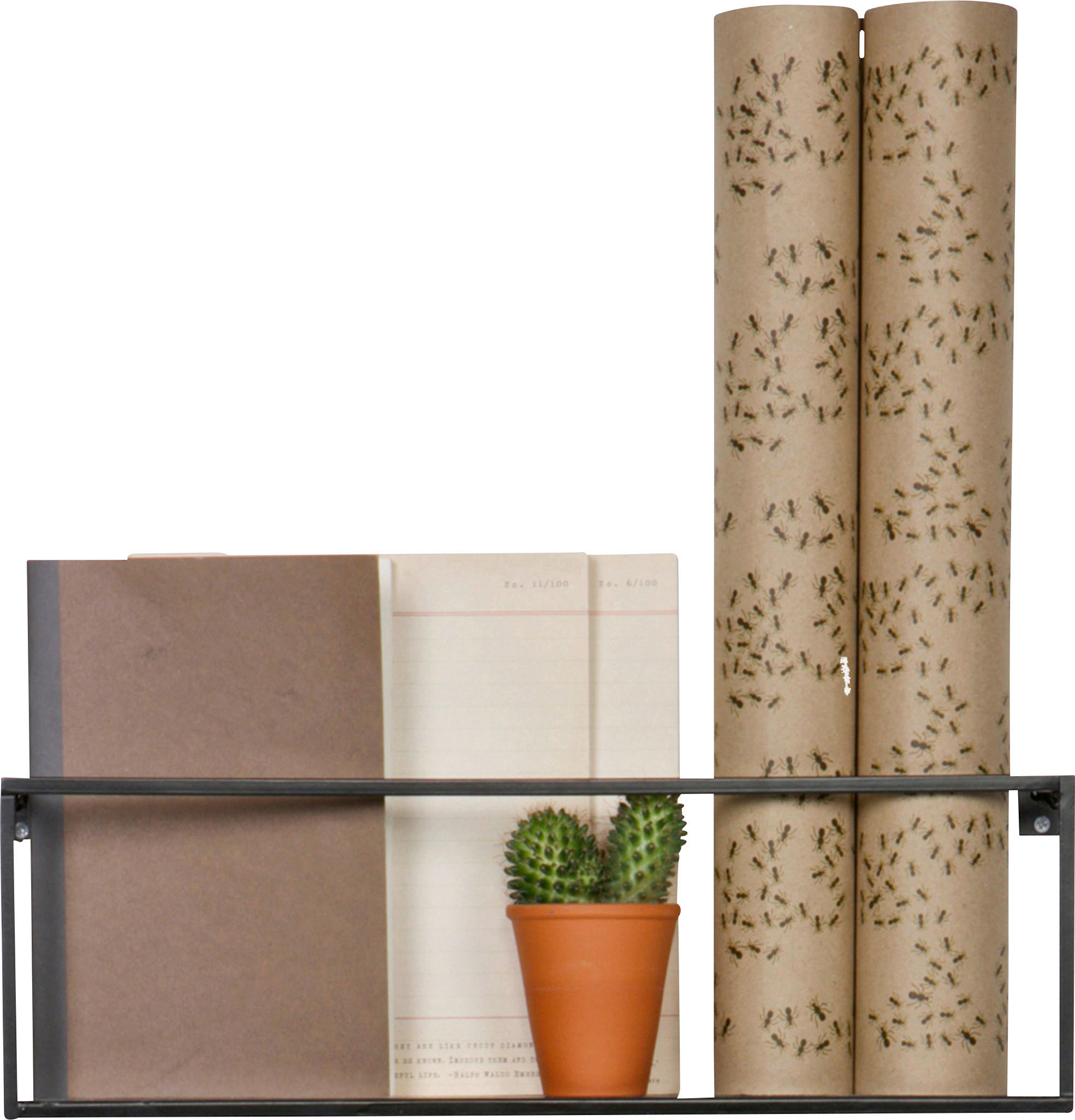 WANDREGAL 50/16/8 cm  - Schwarz, Trend, Metall (50/16/8cm) - Ambia Home