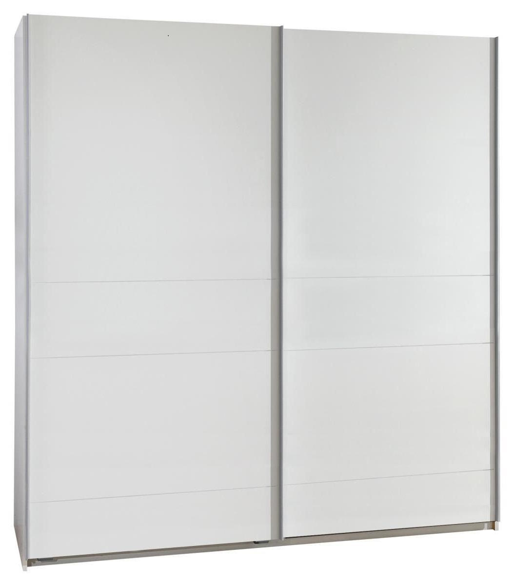SCHWEBETÜRENSCHRANK 135/198/64 cm 2-türig Weiß  - Silberfarben/Weiß, Design, Holzwerkstoff/Metall (135/198/64cm) - MID.YOU