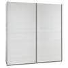 SCHWEBETÜRENSCHRANK 135/198/64 cm 2-türig Weiß  - Silberfarben/Weiß, Design, Holzwerkstoff/Metall (135/198/64cm) - MID.YOU