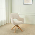 ARMLEHNSTUHL  Sitzfläche 360° drehbar, inklusive Armlehnen Cord  - Eichefarben/Creme, Design, Holz/Textil (60/85/63cm) - Hom`in