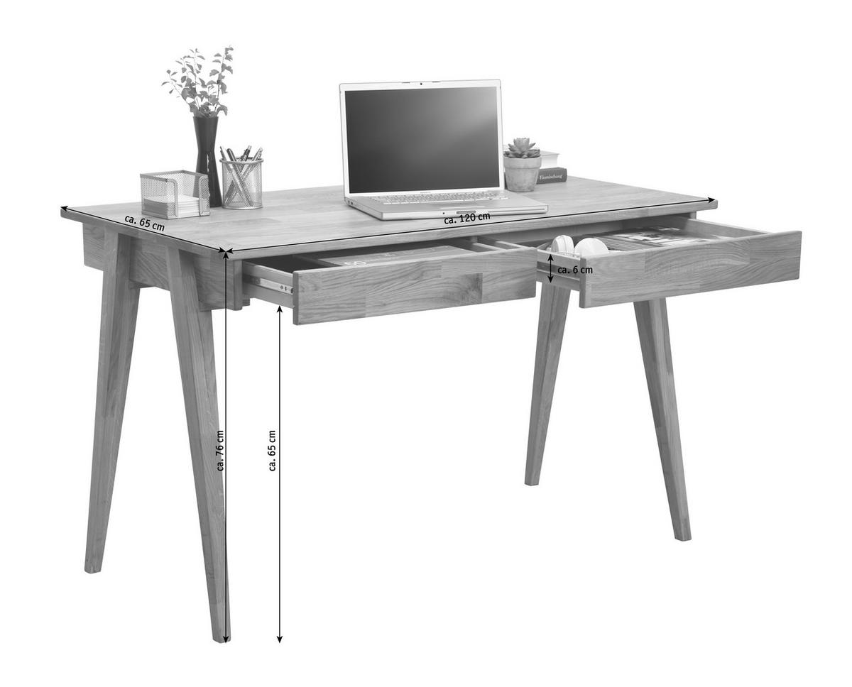 SCHREIBTISCH 120/65/76 cm  in Wildeiche  - Wildeiche, Natur, Holz (120/65/76cm) - home24