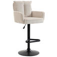 BARHOCKER Cord Beige Eisen Stoffauswahl, Sitzfläche 360° drehbar, inklusive Armlehnen  - Beige/Schwarz, Design, Textil/Metall (54/101-122/58cm) - Novel