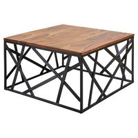 DOHÁNYZÓASZTAL fa 60/60/35 cm   - fekete/sheesham, Design, fa/fém (60/60/35cm) - MID.YOU