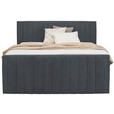 BOXSPRINGBETT 180/200 cm  in Dunkelgrau  - Dunkelgrau/Schwarz, KONVENTIONELL, Kunststoff/Textil (180/200cm) - Carryhome